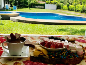 Chocolate Charcuterie Board with beautiful view