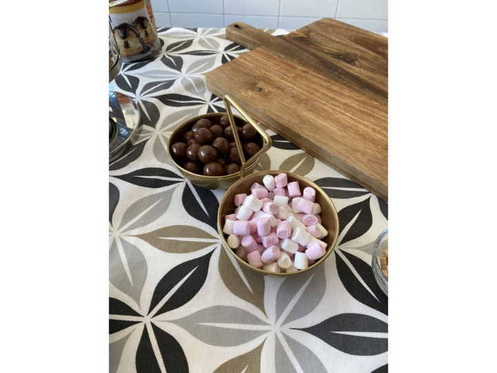 chocolate, marshmallows and board